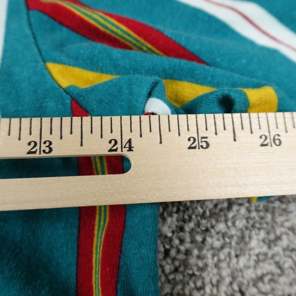 VTG Guess Shirt Mens L Blue Red Yellow Colorblock Stripe Los Angeles Rap 90s Y2K - Picture 7 of 9